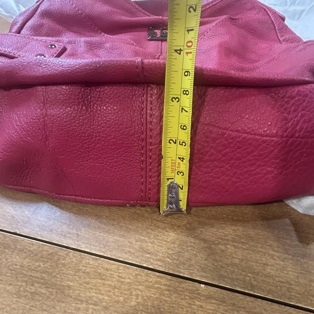 Joe's Hobo Bag Womens Large Raspberry Leather Studded Shoulder Purse Dust Bag